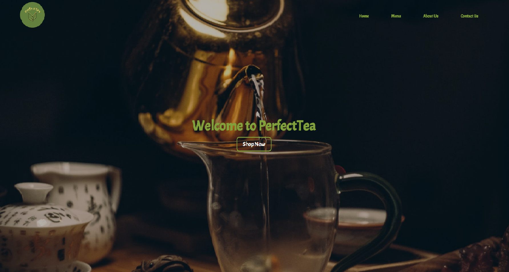 PerfectTea tea shop website home page